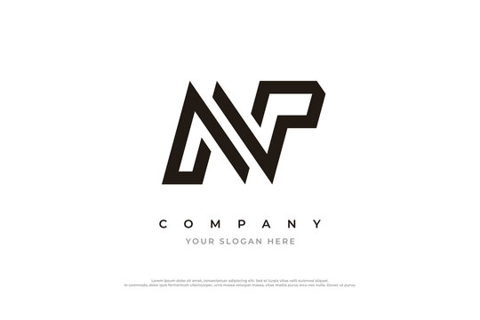 Initial Letter NP Monogram Logo Design Vector
