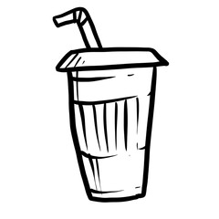 doodle coffee cups with Hand drawn style