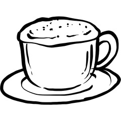 doodle coffee cups with Hand drawn style