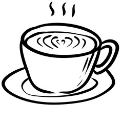 doodle coffee cups with Hand drawn style