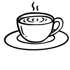 doodle coffee cups with Hand drawn style