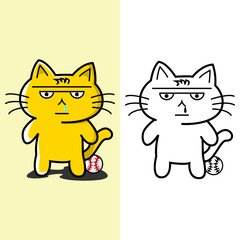 illustration of a cute sports cat