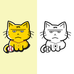 illustration of a cute sports cat