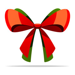 Decorative christmas bow ribbon vector isolated illustration