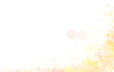 Luxury gold glitter. golden sparkle confetti. shiny glittering dust. corner frame border transparent background