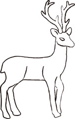 Deer animal vector sketch