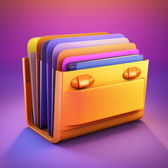 folders with the different dividers, in the style of digital illustration