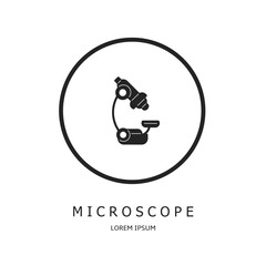 Microscope logo vector design for business. Microscope icon.