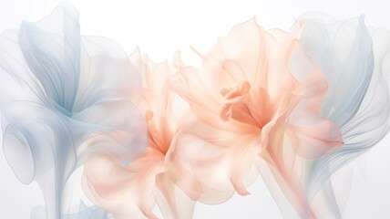 Delicate Petals of Pastel Abstract Floral Motifs - Beautiful Botanical Design
