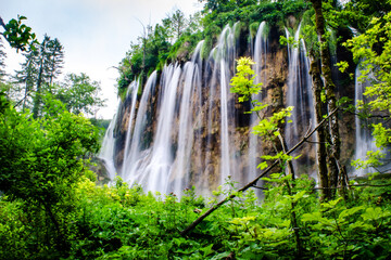 A waterfall at the Plitvice lakes