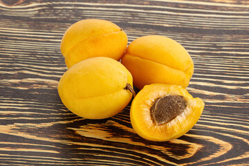 Sweet ripe tasty apricot heap