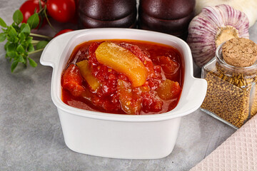 Hungarian lecho with bell pepper