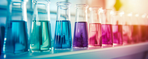 Biology or chemistry lab glass equipments