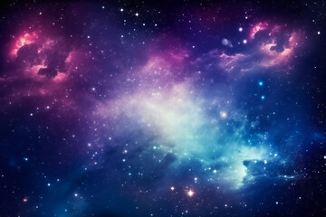 Naklejka premium Luminous colorful nebula in space