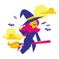 Hallowen characters activity collection hand drawn flat illustration