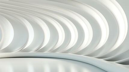 Obraz premium Contemporary Flowing Curves of White Sculptural Walls in Modern Minimalist Architectural Design