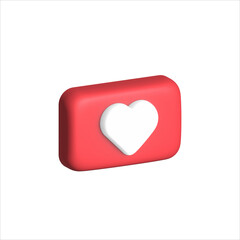 Love bubble 3d red and white color