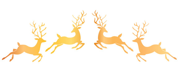 Golden Reindeers Ornaments Vector illustration