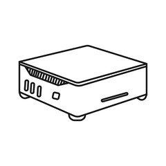 Mini pc vactor.A good quality line art pc design

