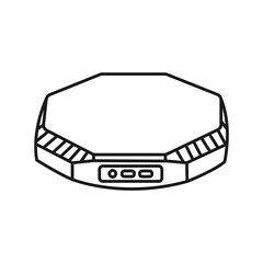 Mini pc. Small computer device . Classic vector line design
