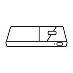 Mini pc. Small computer device . Classic vector line design
