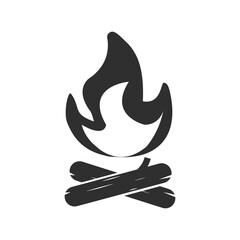 Campfire hand drawn icon on transparent background.