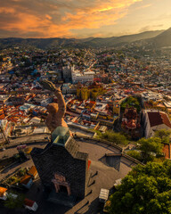  View of Guanajuato City from the Pipila statue at sunset
