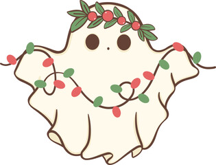 Christmas Ghost cartoon illustration