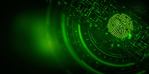 2d Illustration Fingerprint Scanning Technology Concept 