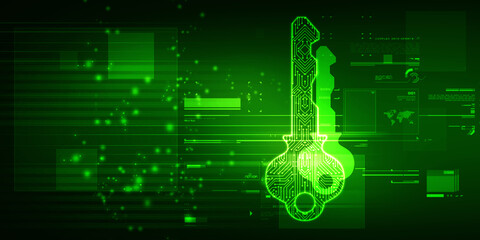 2d illustration digital abstract technology digital future cyber security key
