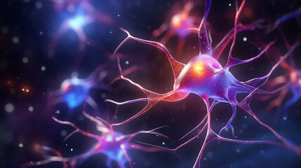 neuron stimulation science brain digital abstract