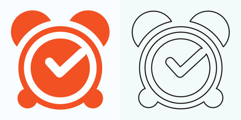 New style Analog clock flat vector icon. Symbol of time management, chronometer with hour, minute, and second arrow.clock icons. Clock, time Simple illustration isolated on a white background.