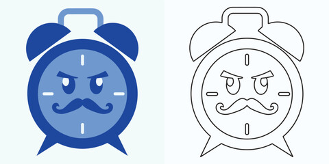 New style Analog clock flat vector icon. Symbol of time management, chronometer with hour, minute, and second arrow.clock icons. Clock, time Simple illustration isolated on a white background.