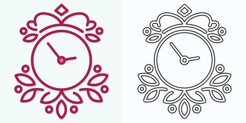 New style Analog clock flat vector icon. Symbol of time management, chronometer with hour, minute, and second arrow.clock icons. Clock, time Simple illustration isolated on a white background.