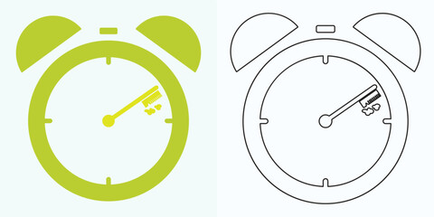 New style Analog clock flat vector icon. Symbol of time management, chronometer with hour, minute, and second arrow.clock icons. Clock, time Simple illustration isolated on a white background.