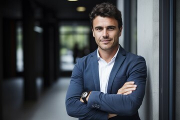 Businessman looking at camera