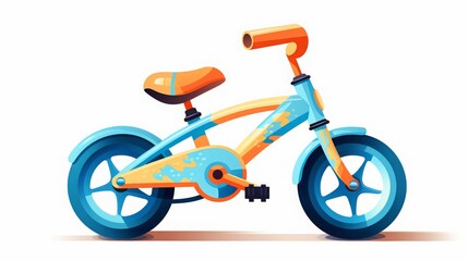 Fototapeta premium cartoon bicycle on white background isolated.
