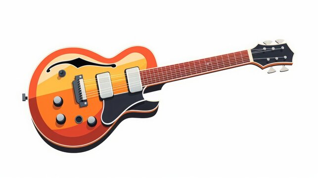 guitar on a white background cartoon.