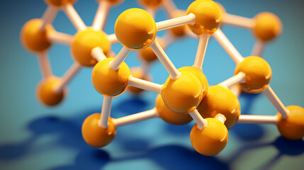 Hydrogen Sulfide Molecular Structure 3D Model, Chemistry Science Art - obrazy, fototapety, plakaty