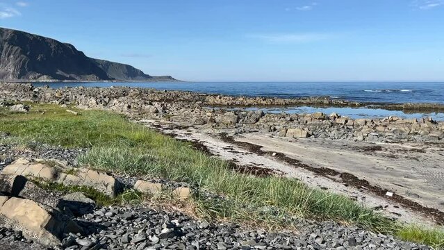 Beautiful Sunny Summer Day at the Rocky Shores of the Barents Sea