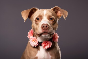 Cute photo of a dog in a studio shot on an isolated background, Generative AI