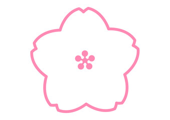 桜の花びらのアイコン素材 丸いフォルムが可愛いピンク色の桜の花のイラスト