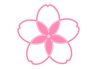 桜の花びらのアイコン素材 和モダンでおしゃれなピンク色の桜の花のイラスト