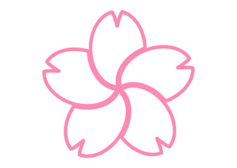 桜の花びらのアイコン素材 個性的で可愛いピンクの桜のスタンプのイラスト