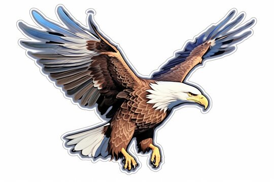 an eagle that can be used as a sticker or decal, Generative AI