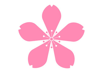 Fototapeta na wymiar ピンク色の桜の花びらのアイコン素材のイラスト