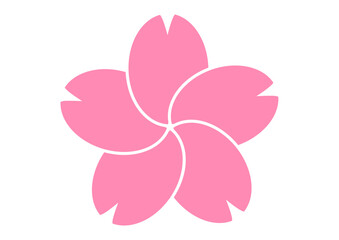 桜の花びらのアイコン素材 個性的でかわいいピンク色の桜の花のイラスト