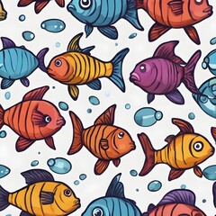 Fototapeta premium Fish Icon Background Very Cool