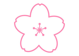 桜の花びらのアイコン素材 シンプルでスタンダードなピンク色の桜の花のイラスト