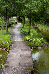 Stone bridge on a small stream